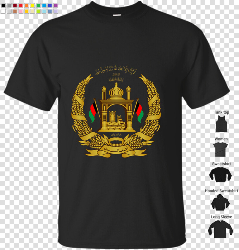 Afghanistan T shirt Afghan Flag Gold Emblem   T shirt  HD Png DownloadTransparent PNG