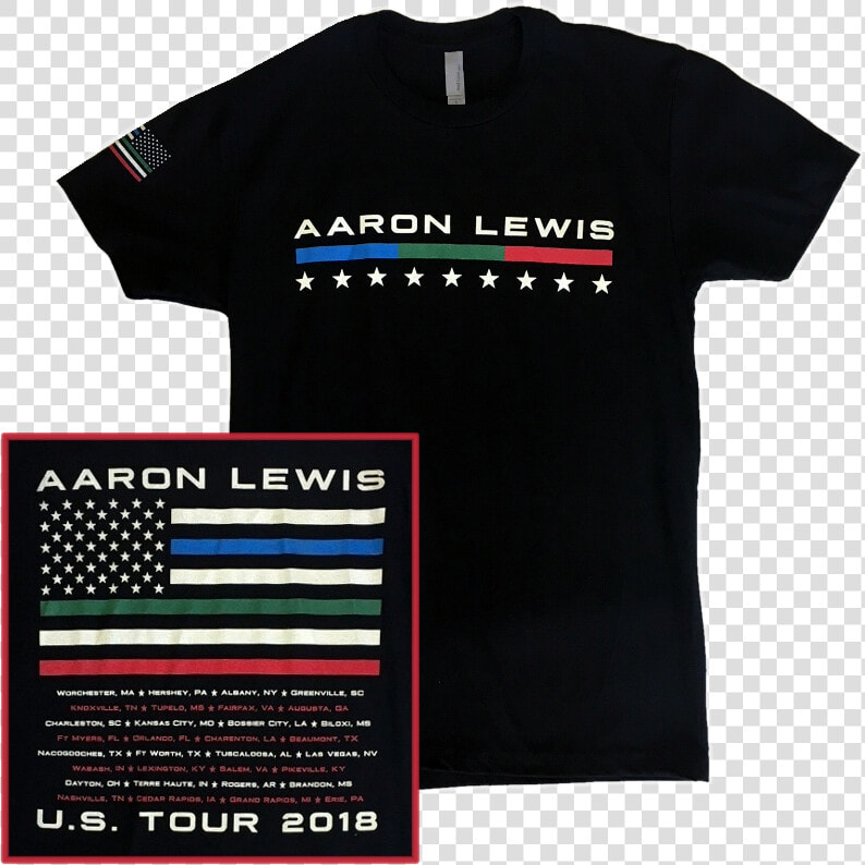 Aaron Lewis 2018 Black Tee  First Responders   Aaron Lewis Concert T Shirts  HD Png DownloadTransparent PNG