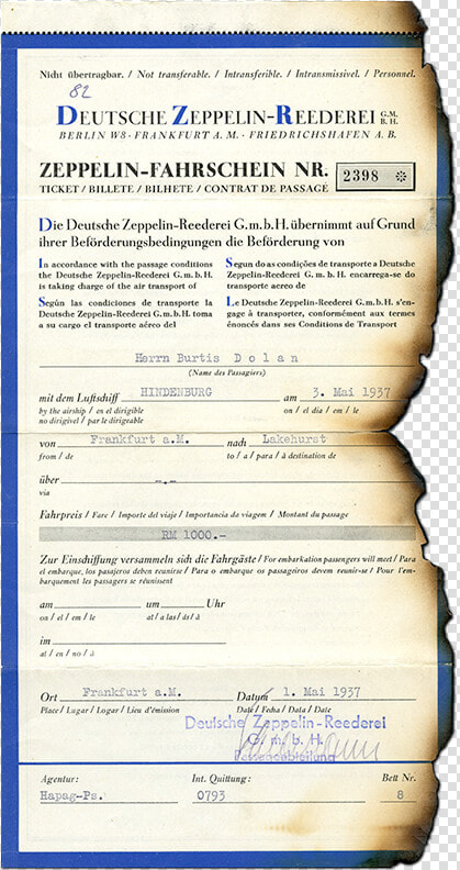 Refer To Caption   Hindenburg Ticket  HD Png DownloadTransparent PNG