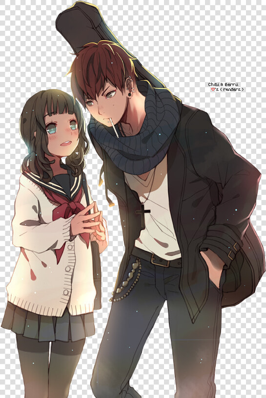 Anime Boy And Girl Transparent  Hd Png Download   Png   Anime Boy Brown Hair  Png DownloadTransparent PNG