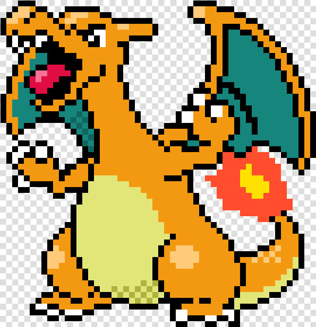 Charizard Gold And Silver Sprite   Pokemon Gen 1 Sprite Charizard  HD Png DownloadTransparent PNG