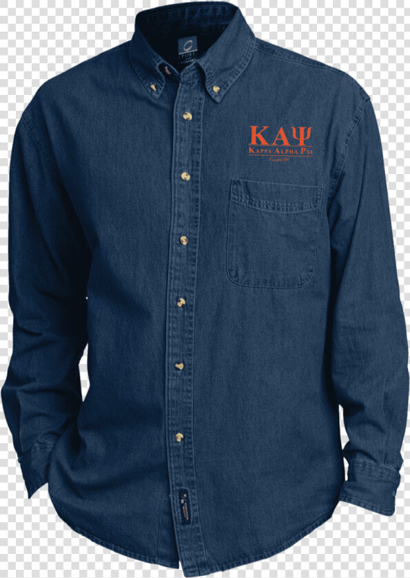 Kappa Alpha Psi Long Sleeve Denim Shirt   Long sleeved T shirt  HD Png DownloadTransparent PNG