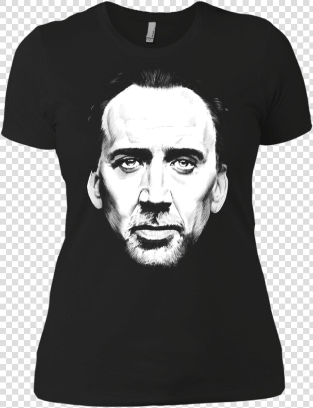 Nicolas Cage Face Ladies Premium T shirt   Illustration  HD Png DownloadTransparent PNG