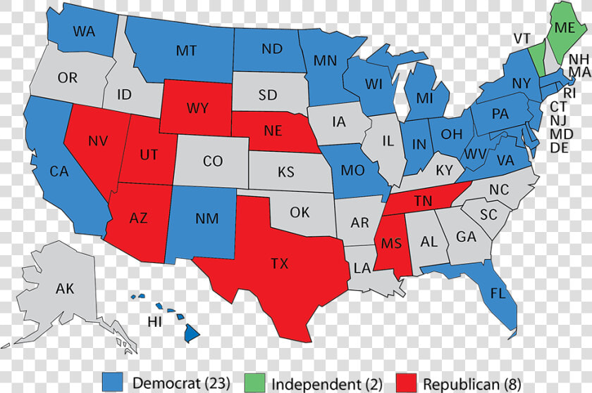 Us Political Map 2018  HD Png DownloadTransparent PNG