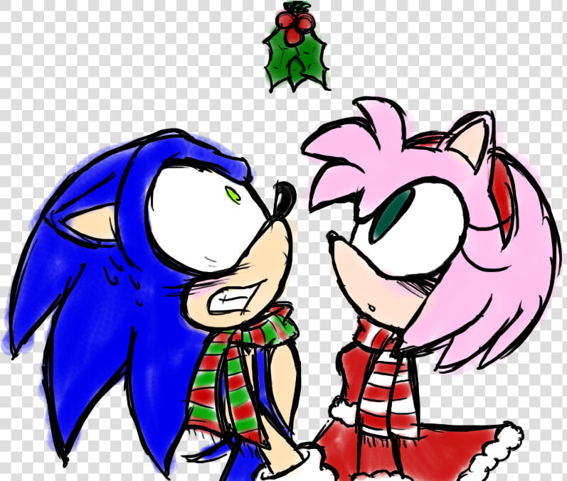 Mistletoe     By Sonicschilidog   Under The Mistletoe   Under The Mistletoe Drawing  HD Png DownloadTransparent PNG