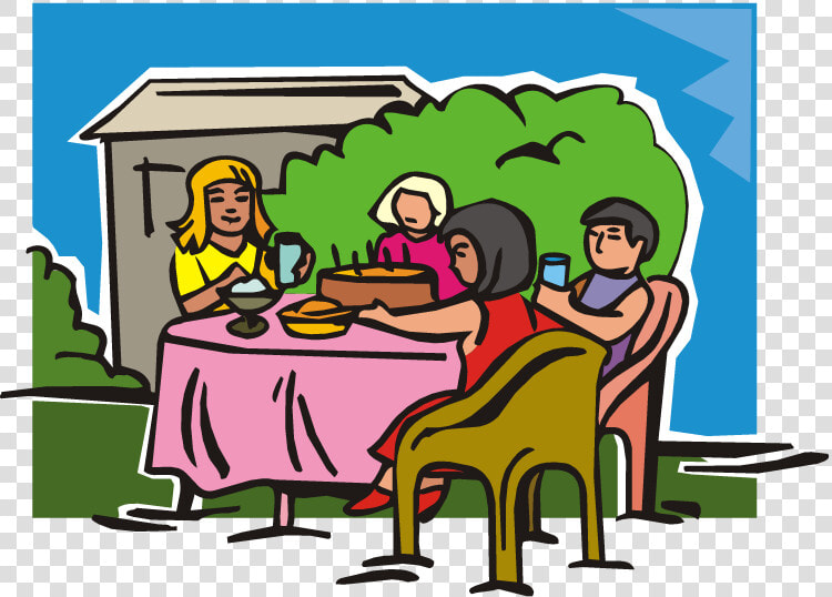 Table Eating Dining Room Dinner Clip Art   Outdoor Lunch Clipart  HD Png DownloadTransparent PNG