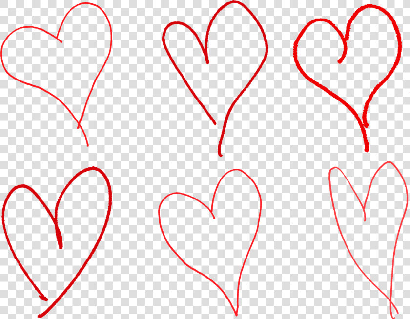 Digital Valentine Hearts Collage Sheet Downloads   Hand Drawn Heart Free  HD Png DownloadTransparent PNG