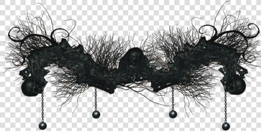  goth  dead  skull  border  brown   Bones Garland Png  Transparent PngTransparent PNG
