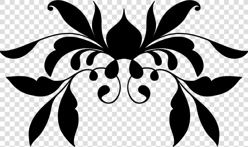 Floral Flourish Ornament   Black Floral Ornaments Png  Transparent PngTransparent PNG