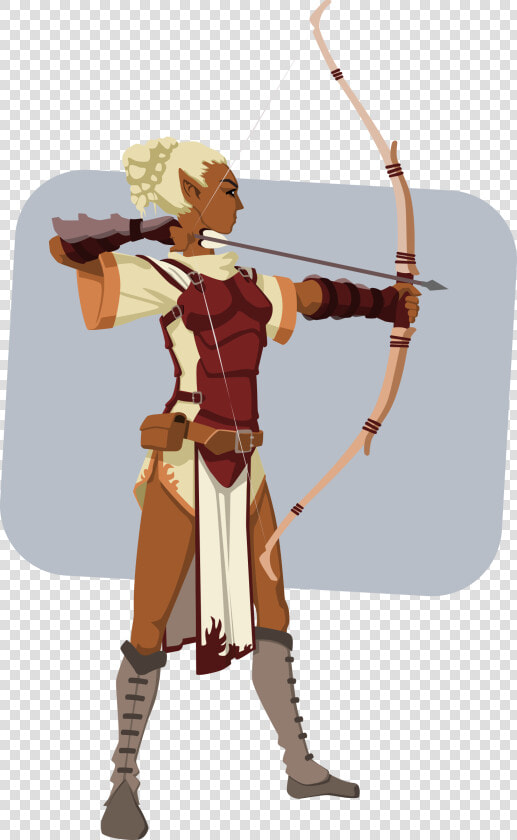 Bow And Arrow recreation cold Weapon   Blonde Dark Skinned Elf  HD Png DownloadTransparent PNG