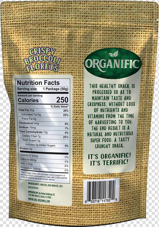 Dehydrated Broccoli Chips   Nutrition Facts Label  HD Png DownloadTransparent PNG