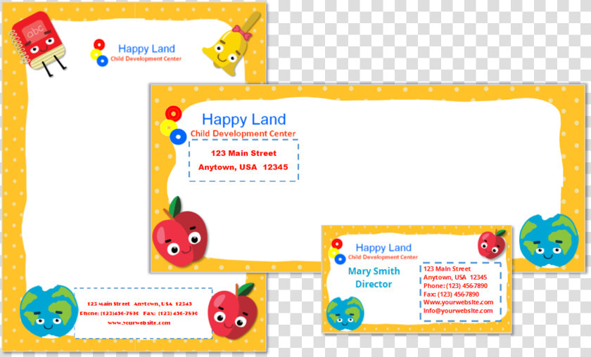 Child Care Business Cards  Child Care Folders  Child   Hojas Membretadas De Guarderias  HD Png DownloadTransparent PNG