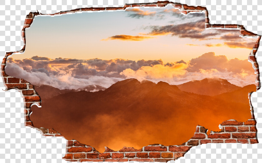 Zapwalls Decals Above The Mountain Orange Cloudy Sky   Wallpaper  HD Png DownloadTransparent PNG