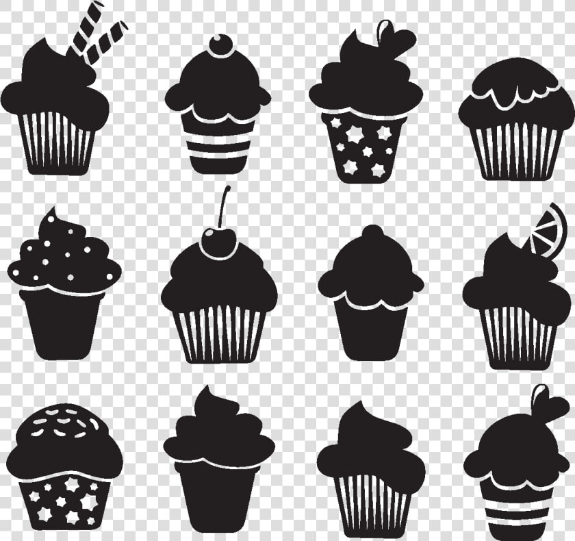 Cupcakes And Muffins Cupcakes And Muffins Silhouette   Cupcake Clipart Black And White Transparent  HD Png DownloadTransparent PNG