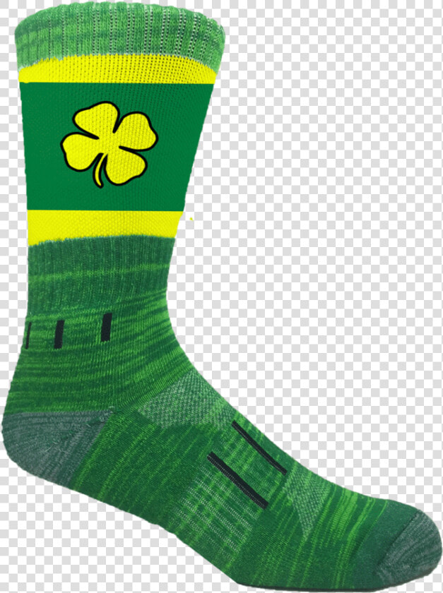 Green And Gold Irish Lucky Clover Athletic Crew   Sock  HD Png DownloadTransparent PNG