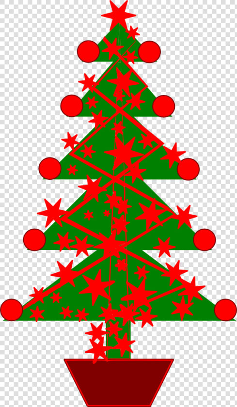 Un Sapin De Noël Décoré En Rouge   Christmas Tree  HD Png DownloadTransparent PNG