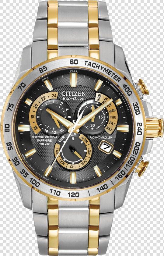 Citizen Eco Drive Gold And Silver   Png Download   Citizen Perpetual Chrono  Transparent PngTransparent PNG