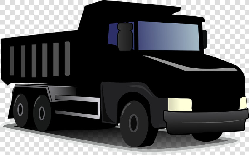 Truck  Construction  Transportation  Dirt  Dump   Black Dump Truck  HD Png DownloadTransparent PNG