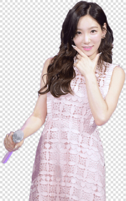Girls Generation Taeyeon On Stage   Taeyeon Pink Dress  HD Png DownloadTransparent PNG