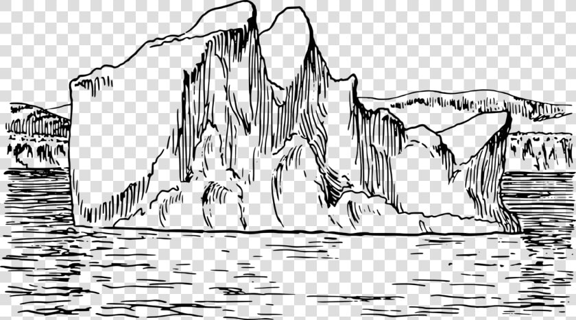 Line Art wildlife art   Iceberg Drawing Black And White  HD Png DownloadTransparent PNG
