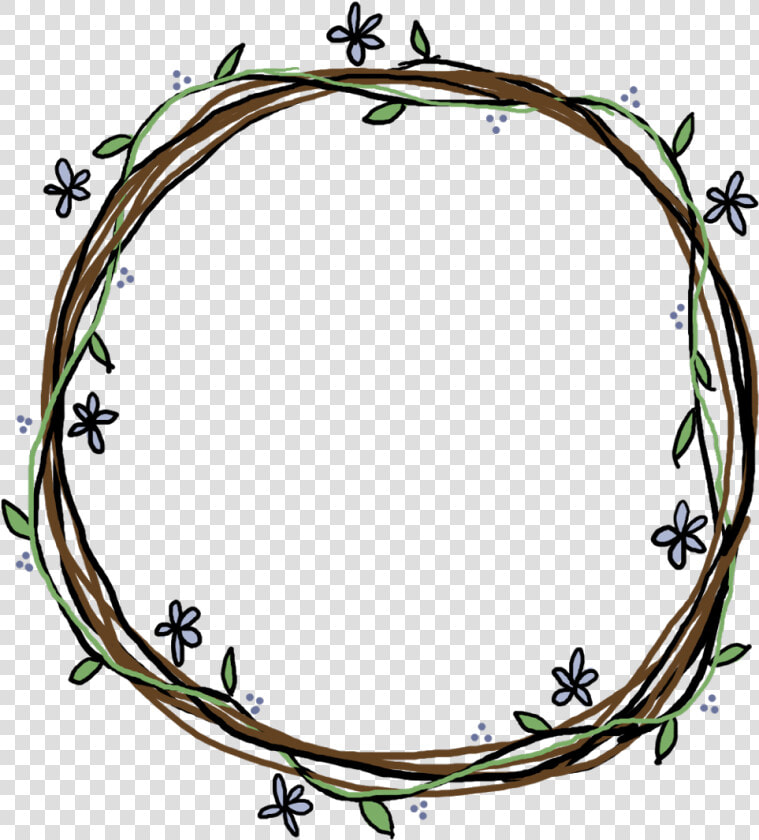  branch  sticks  vines  florals  flowers  leaves  frame   Vine Wreath Clipart Free  HD Png DownloadTransparent PNG