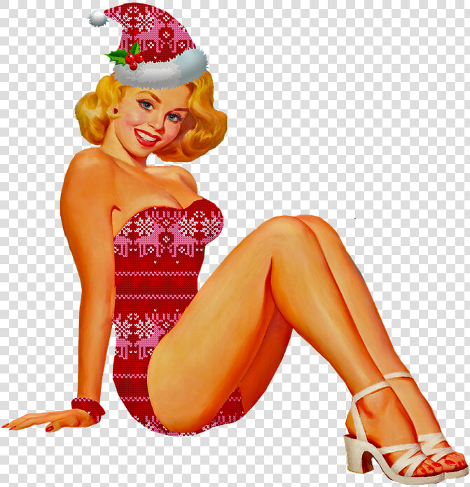 Christmas Pin Up Girl  Pin Up  Woman  Sweater Pattern   Christmas Pin Up Png  Transparent PngTransparent PNG