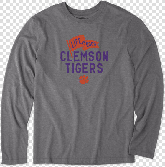 Men S Clemson Tigers Pennant Long Sleeve Cool Tee   Shirt  HD Png DownloadTransparent PNG
