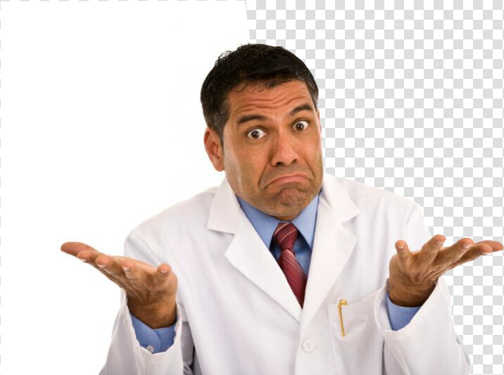 Transparent Confused Man Png   Doctor I Don T Know  Png DownloadTransparent PNG