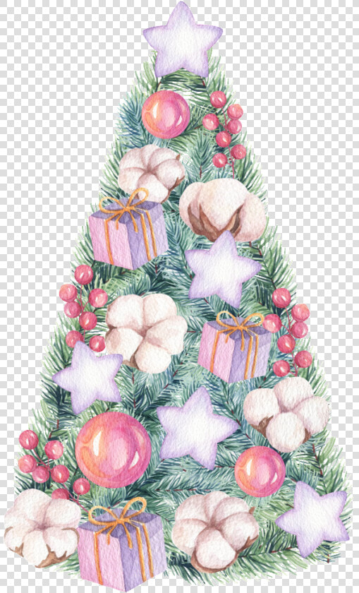 Hand Painted Beautiful Christmas Tree Png Transparent   Pink Christmas Party Invitations  Png DownloadTransparent PNG