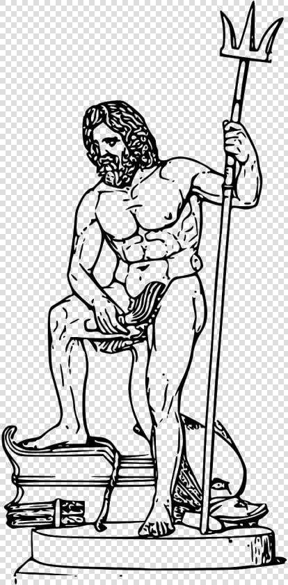 Greek God Poseidon Outline  HD Png DownloadTransparent PNG