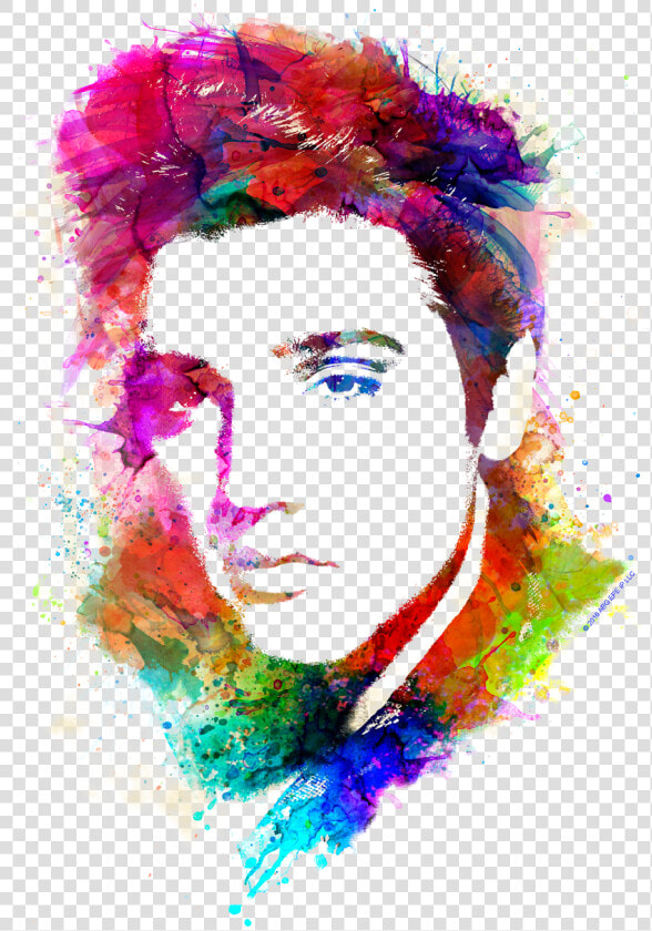 Elvis Presley Watercolor King Juniors V Neck T Shirt  HD Png DownloadTransparent PNG