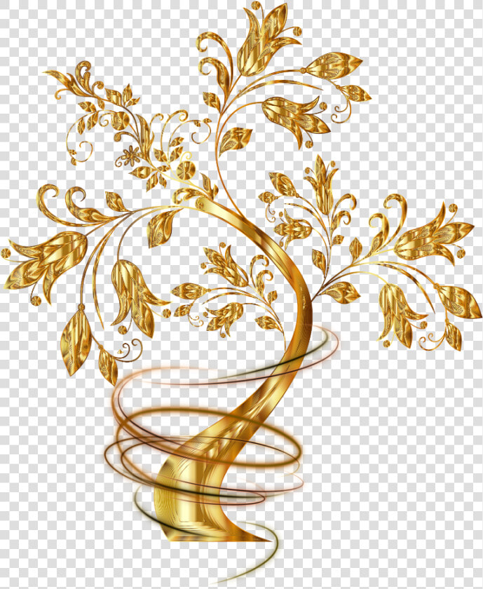  gold  golden  tree  trees  swirl  swirls  fantasy  HD Png DownloadTransparent PNG