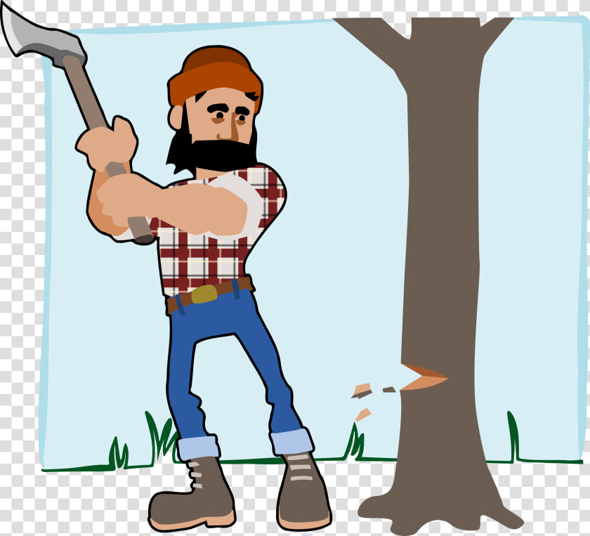 رجل يقطع شجرة كرتون  HD Png DownloadTransparent PNG