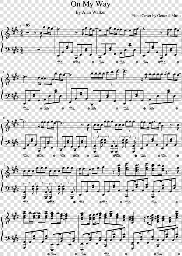 My Way Alan Walker Piano Sheet Music  HD Png DownloadTransparent PNG