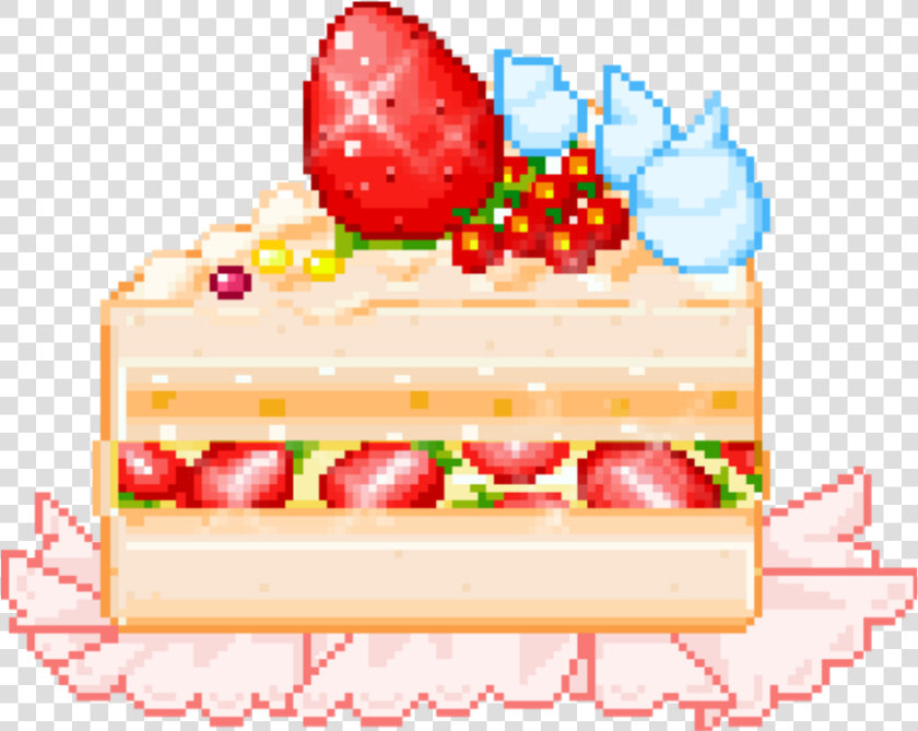 Kawaii Food Cake Pixelated Cute Foodkawaii   Pixel Strawberry Cake Png  Transparent PngTransparent PNG