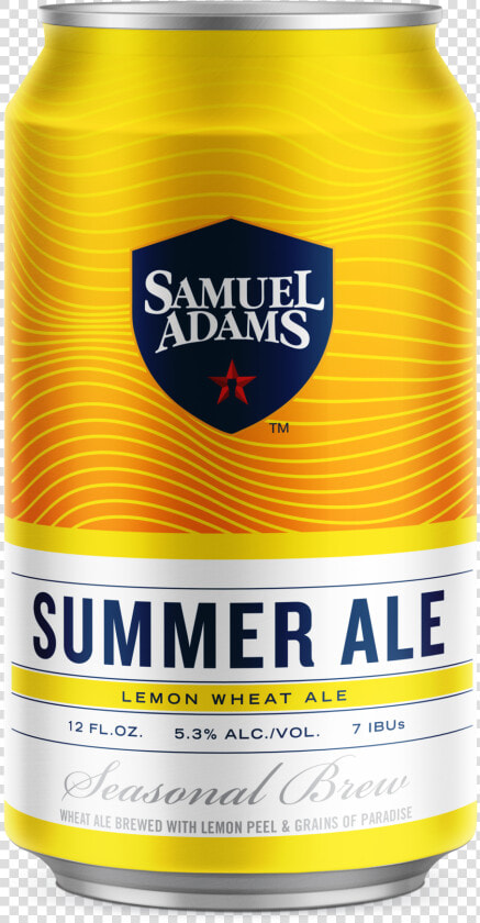 Pkg Sam Summerale 12ozcan Yellow 2017   Sam Adams Beer  HD Png DownloadTransparent PNG