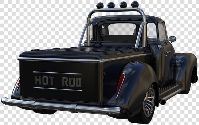 Hotrod Truck  Black  Lights  Chrome  Auto  3d  Render   Ford F series  HD Png DownloadTransparent PNG