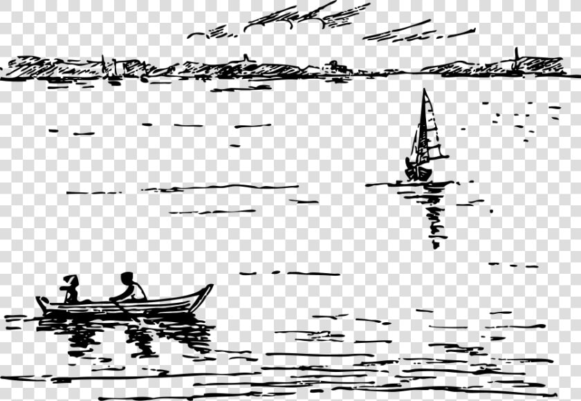 Boating Scene Svg Clip Arts   Lake Black And White Png  Transparent PngTransparent PNG