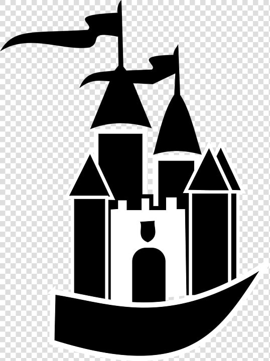Black  Castle  Flags  Silhouette  White   Clipart Castle  HD Png DownloadTransparent PNG