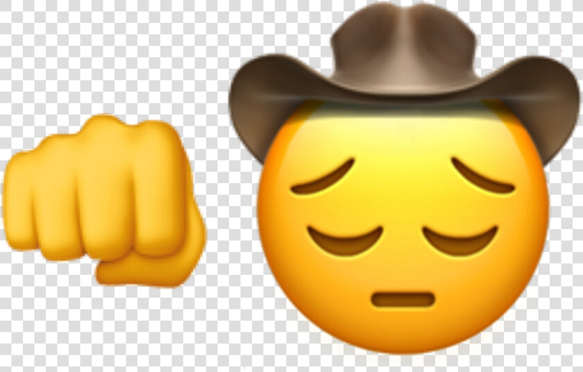  sad  sadcowboy  cowboy  fist  pump  sadcowboywithfist   Pensive Cowboy Emoji Transparent  HD Png DownloadTransparent PNG