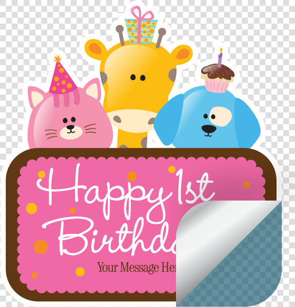 Impressão De Etiquetas Adesivas Rotulo Adesivo   Happy 1st Birthday Writing  HD Png DownloadTransparent PNG
