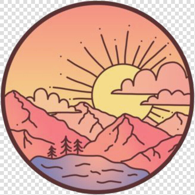  cute  sunset  sun  sunrise  mountains  lake  vsco   Redbubble Sticker Sunset  HD Png DownloadTransparent PNG