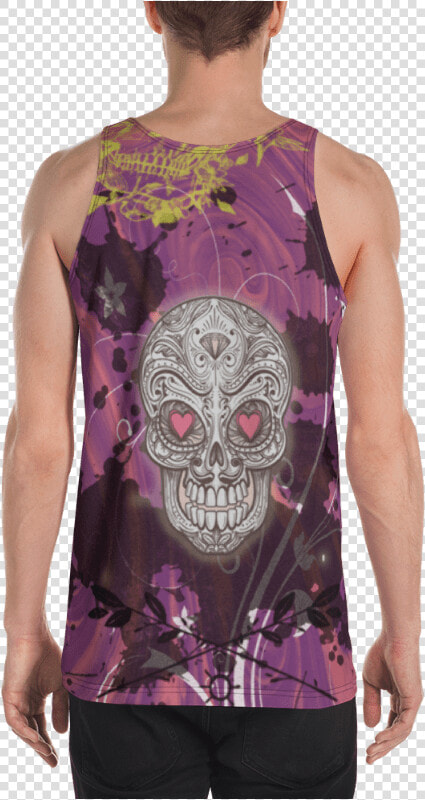 Heart Skull Tank Top For Men   Sleeveless Shirt  HD Png DownloadTransparent PNG