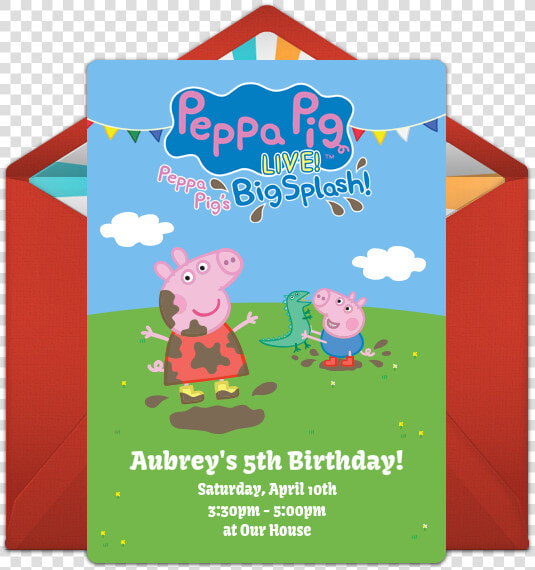 Peppa Pig Birthday Invitations Online Free  HD Png DownloadTransparent PNG