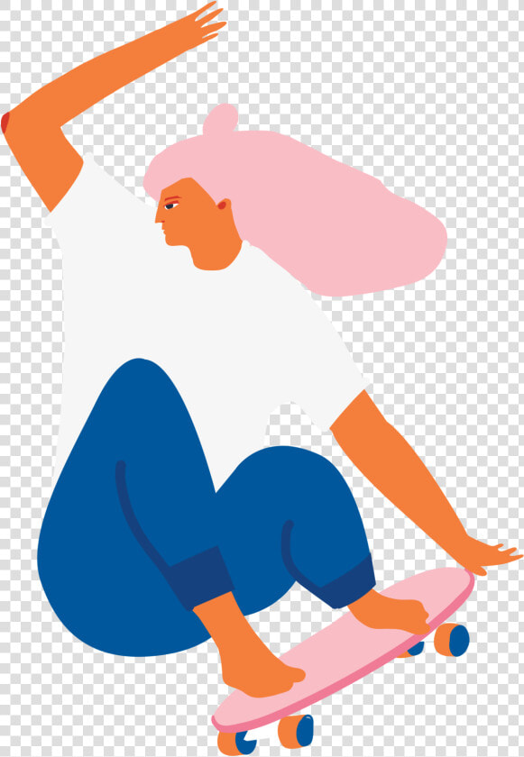 Skater Girls Illustration  HD Png DownloadTransparent PNG