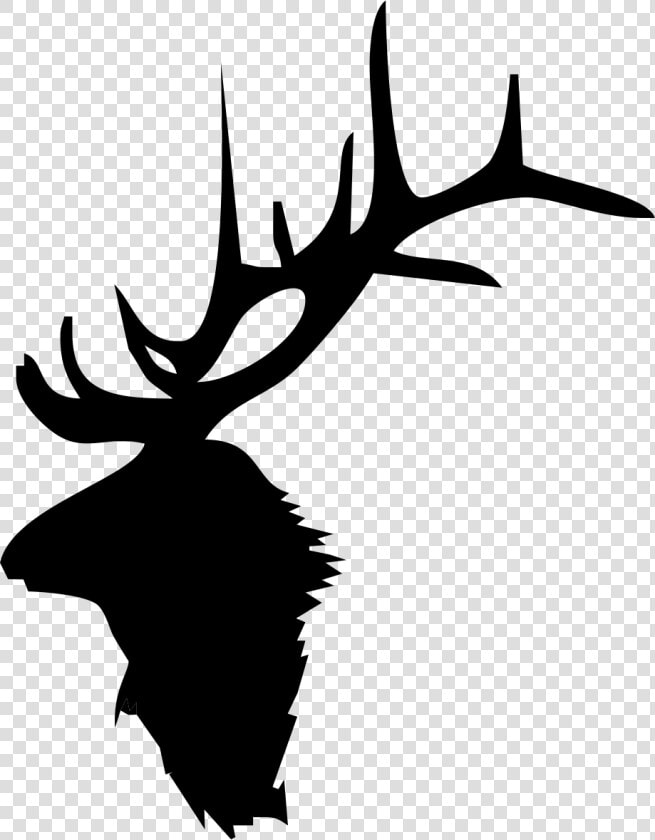Elk Head Silhouette   Elk Antlers Clip Art  HD Png DownloadTransparent PNG
