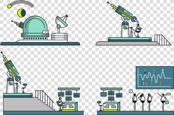 Observatory Telescope Vector Branding Retro Design   Cartoon  HD Png DownloadTransparent PNG