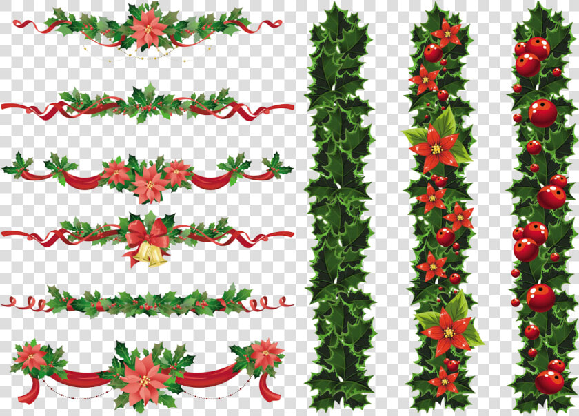 Christmas Elements Png Transparent Image   Christmas Garland Free Vector  Png DownloadTransparent PNG