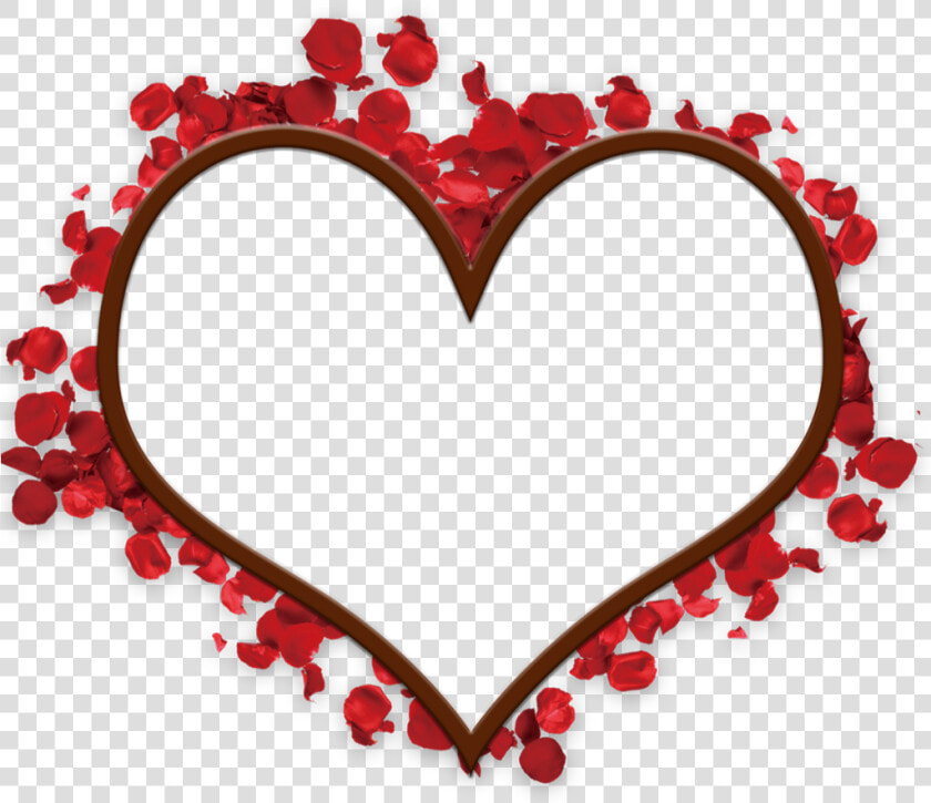  love  heart  rose  petals  chocolate  romantic  frame  HD Png DownloadTransparent PNG
