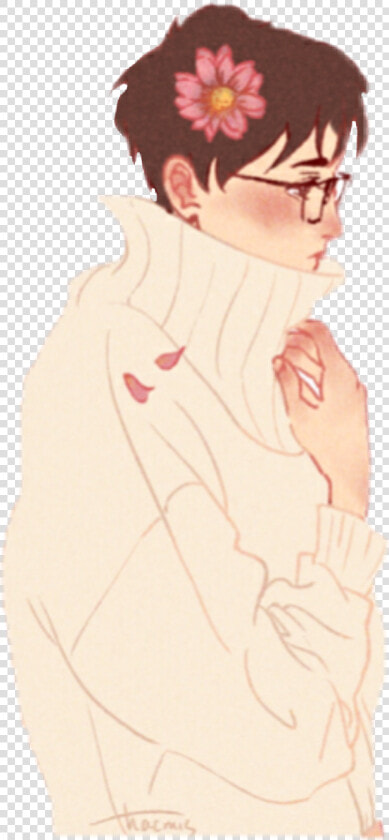  flowers  cute  pretty  yoi  yurionice  yuri  yurikatsuki   Drawings Of Boys With Flowers  HD Png DownloadTransparent PNG